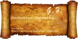 Gerbovics Harmatka névjegykártya